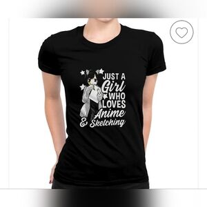 Anime Girl Just A Girl Who Loves Anime & Sketching Drawing Women T-shirt Medium